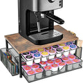 Spacrea K Cup Holder Organizer, Coffee Pod Holder for Countertop with 2 Tier Sliding Storage Drawer and Coffee Accessories Holder, 63 Large Capacity or 80 Small Capsules, Home Kitchen