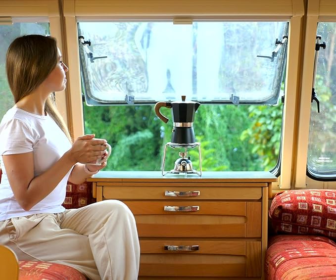 AGOGO Milano Moka pot, Stovetop Espresso maker, Greca Coffee Maker, Stovetop coffee maker and espresso maker percolator With Paper Filter 6 Cup Black