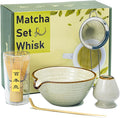Matcha Whisk Set,Matcha Set,Matcha Kit,Matcha Bowl with Spout,Scoop,Sifter,Bamboo Whisk,Chasen Holder,Unique Gifts for Women Grifend,Gifts for Christmas, Birthday,Halloween