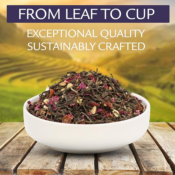 Birdsong Midnight Rosefinch: Organic Jasmine Green Tea with Rose and Orange, Light, Refreshing, Soothing Natural Tea with Citrus and Honey Notes, Medium Caffeine, Loose Leaf Hot Tea