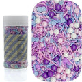 Dynastang Purple & Pink & Blue & White Sprinkles Mixed Style Edible Cake Decorations Cupcake Toppers Cookie Perfect for Cakes, Cupcakes, Desserts Toppings 3OZ