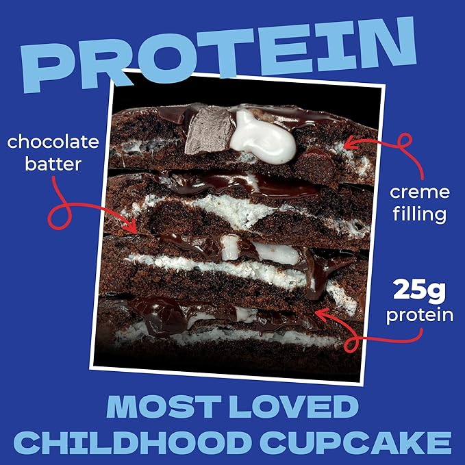 My Cookie Dealer Protein Cookies, Most Loved Childhood Cupcake (6-Pack, 3.8oz Each) - 25g of Protein per Cookie - Individually Wrapped Workout Snacks for On-The-Go Travel