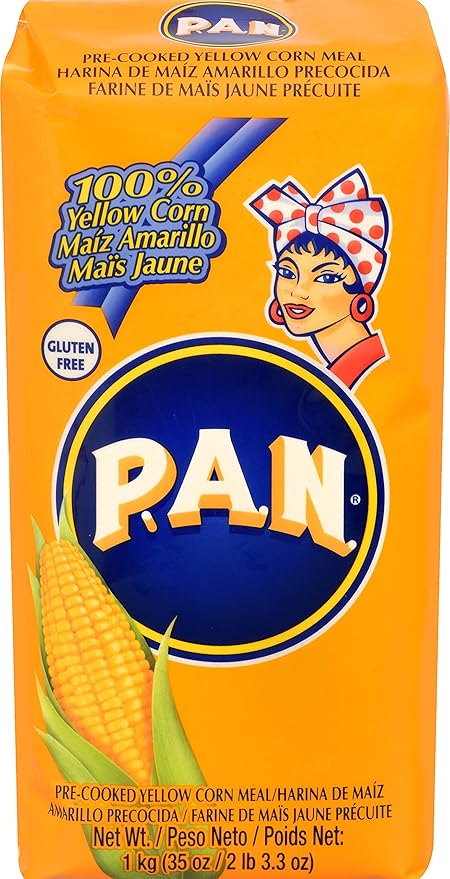 P.A.N. Yellow Corn Meal – Pre-cooked Gluten Free and Kosher Flour for Arepas (2.2 lb/Pack of 2)