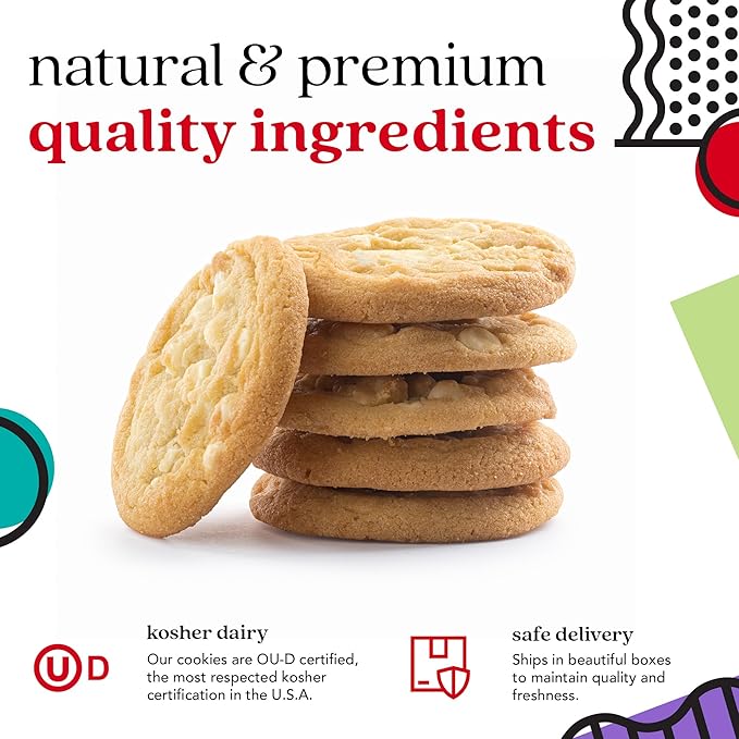 David's Cookies Freshly Baked Cookies - Delicious Handmade Soft Variety - Exquisite Gourmet Gift for Friends & Family on Special Occasions - Macadamia Nut 1lb