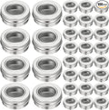100 Pcs 0.5 Ounce Aluminum Tin Jar 15 ml Refillable Containers Clear Top Screw Lid Round Tin Container Bottle for Cosmetic, Cream, Diamond Painting, Salves, Balms, Lip Balm, Spices or Others, Silver
