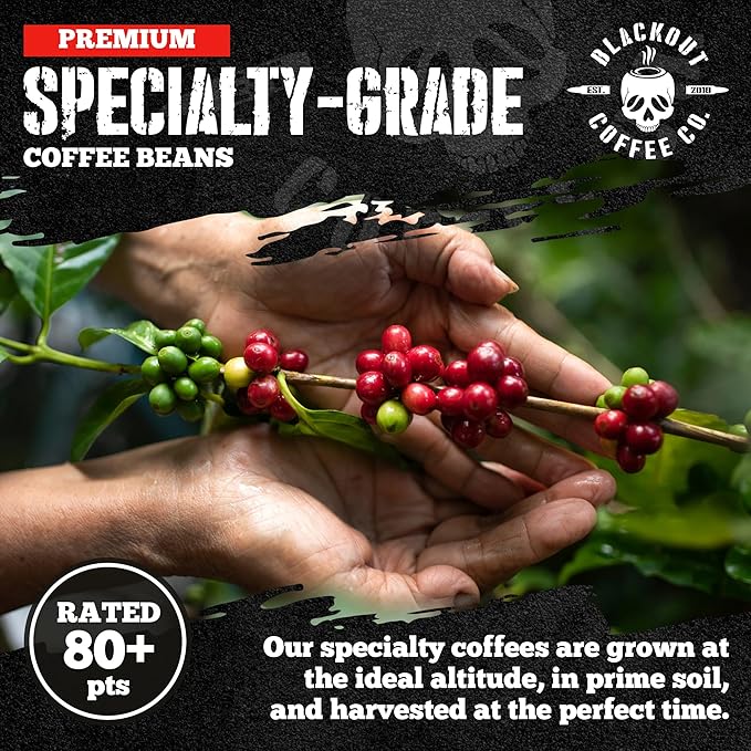 Blackout Coffee Pitch Black Espresso Ground Coffee – Extra Dark Roast, European-Style, Bold & Aromatic – Freshly Roasted 12oz Bag, American Made