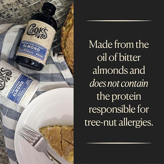 Cook’s, Pure Almond Extract for Baking, Cooking, and Mixology, Allergen Free Almond Flavoring Extract, 32 oz