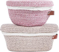 Stackable Cotton Banneton Proofing Basket Set– 2-Pack Bread Baskets (Round + Oval) With Cotton Lids, Sourdough Baking Kit for Home Bakers