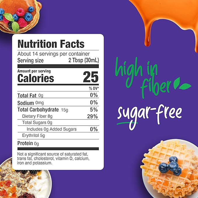 Pyure Organic Maple Flavored Syrup | Sugar-Free Maple Syrup for Pancakes, Waffles, Keto Desserts | 2g Net Carbs, Gluten-Free, Vegan, Plant-Based, Non-GMO, Diabetic Friendly | 14 oz Bottle