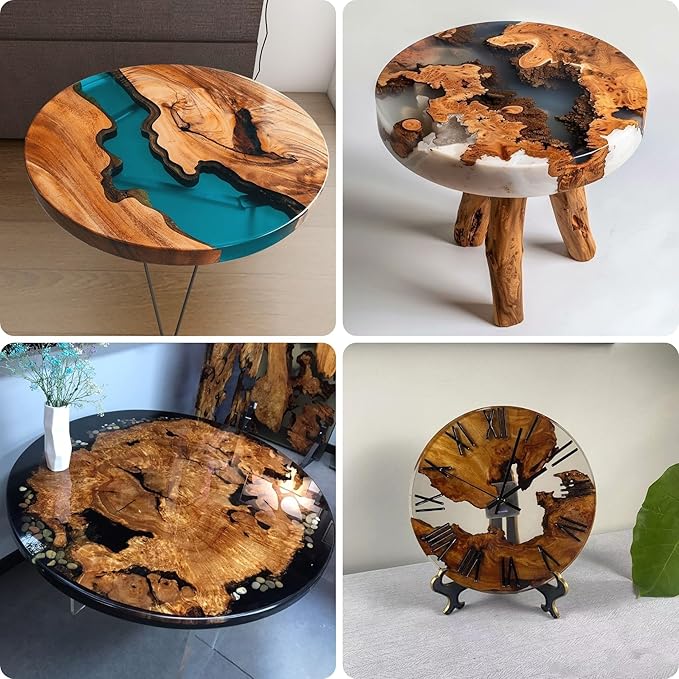Resin Mold Large Round Deep -Kalinta 42inch Reusable Epoxy Round Molds for Resin Clock, Serving Tray Board, End Table，Floral Preservation Bouquet
