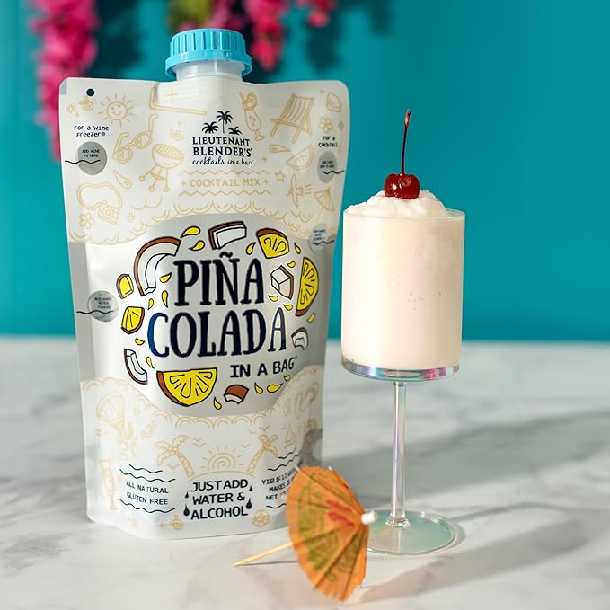 Lt. Blender's Pina Colada in a Bag – Pina Colada Drink Mix - Each Bag Makes 1/2 Gallon of Slushie Pina Colada Mix – Cocktail Mix - Make a Cocktail, Wine Slushie or Mocktail - (Pack of 1)