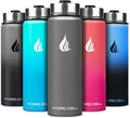 HYDRO CELL Stainless Steel Insulated Water Bottle with Straw - For Cold & Hot Drinks - Metal Vacuum Flask with Screw Cap and Modern Leakproof Sport Thermos for Adults (Graphite 24oz)