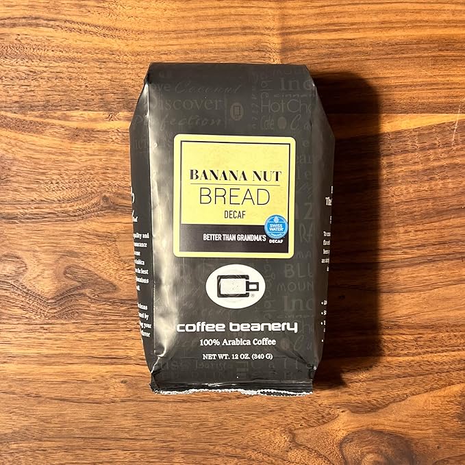 Banana Nut Bread Flavored Coffee SWP Decaf, Specialty Arabica Coffee, Medium Roast, 12 ounce, Automatic Drip (Ground)