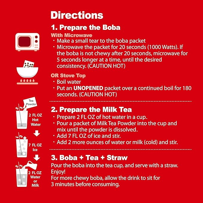 J WAY Instant Boba Bubble Pearl Milk Tea Kit with Authentic Brown Sugar Tapioca Boba, Ready in Under One Minute, Paper Straws Included - 6 Servings