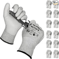 Schwer 12 Pairs ANSI A6 Cut Resistant Gloves CR7120 Cut Proof Work Gloves, Touchscreen, for Men and Women Used for Woodworking, Glass Cutting, Construction, Cargo Handling, Car Repair, L
