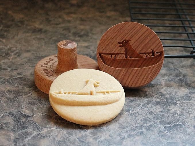 Wood Cookie Stamp, 2.5 Inch (Boating Dog CS-067)