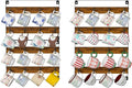 Rustic Wood Coffee Mug Rack - Wall Mount Cup Holder Shelf Storage for Kitchen, Home, Bar, Office (4 Pack, Holds 32 Mugs)
