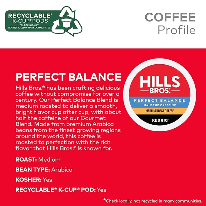 Hills Bros. House Blend Keurig K-Cup Pods for Keurig Brewers – Dark Roast Premium Arabica Blend, Kosher – 1 Pack of 12 Single Serve Pods