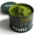 Crafti Ceremonial Grade Matcha Powder (Organic) - Unsweetened Authentic Japanese Daily Matcha Green Tea Powder from Uji, Kyoto for Barista-Grade Lattes (30g / 1oz)
