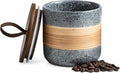 Ceramic Jar with Lid Airtight, Coffee Container Kitchen Food Storage Jars for Spice Sugar Tea Bag, Stackable Decorative Jars for Countertop, Grey & 18oz