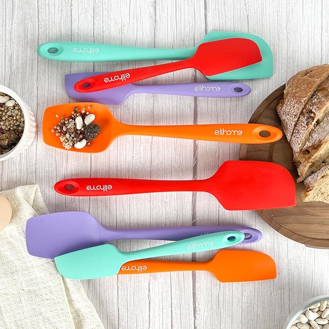 Elihome Classic Silicone Spoonula - Non-Stick Heat Resistant Silicone Scraper Spatula for Mixing, Serving, Scraping, Stirring, and More - 11 Inch, Sprinkles