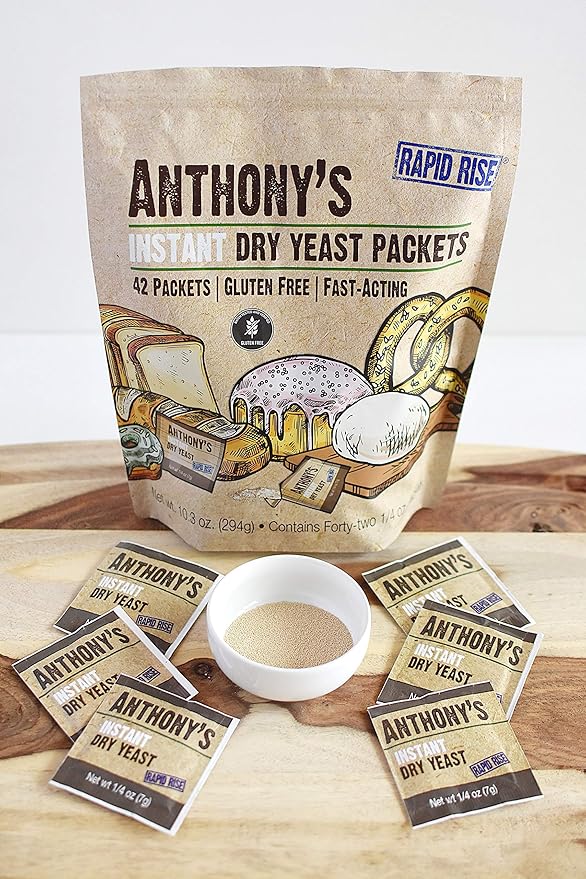 Anthony's Instant Dry Yeast Packets, Contains 42 Individual Packets, Gluten Free