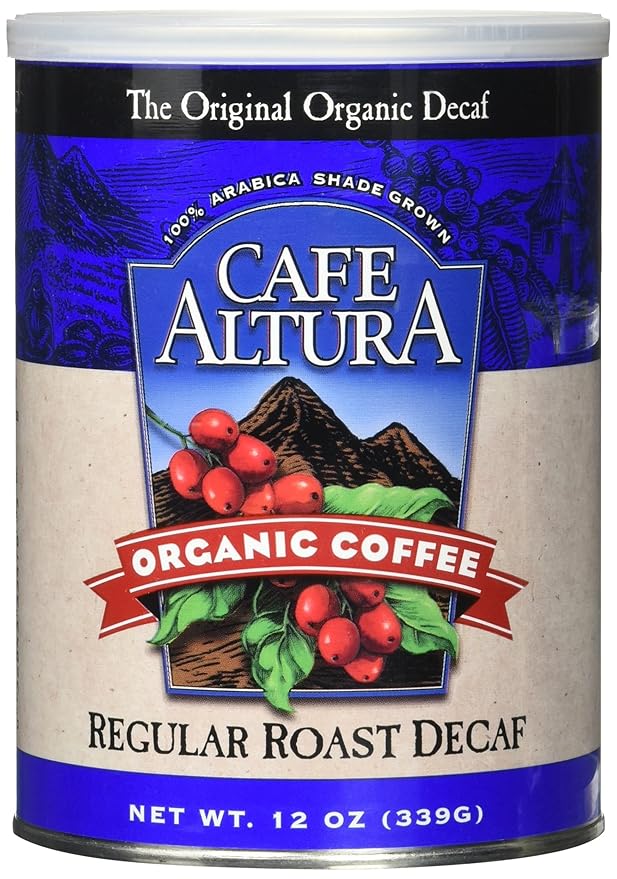 Cafe Altura Organic Coffee, Regular Roast Decaf, Ground Coffee, 12 Ounce Can