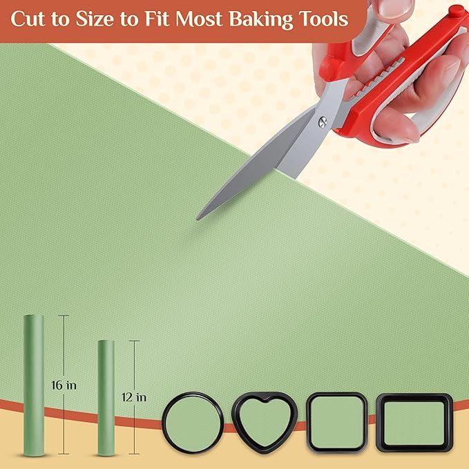 Silicone Baking Mat, 12 IN x 6 FT Free Cutting Baking Sheet,Non-Stick Reusable Dough & Pastry Mat,Non-Slip Silicone Mat Roll for Air Fryer Liner,Freeze Dryer,Oven Baking Pan,Kitchen Counter