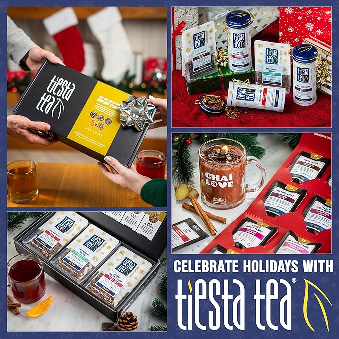 Tiesta Tea - Merry Cocoa Cherry Loose Leaf Tea, Chocolate Cherry Herbal Blend, Non-Caffeinated, Brew Hot or Iced, Refillable Tin Can, Makes up to 50 Cups, 4 Ounce
