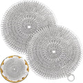 Patelai 2 Pcs Stainless Steel Pie Weights for Baking Universal Fit Pie Weight for 7-10 Inch Pies Round Metal Pies Weights Chain Dishwasher Safe Durable Blind Baking Dough Cooking Pastry (10 Inch)