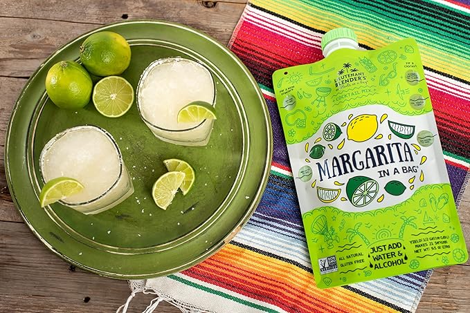 Lt. Blender's Margarita in a Bag - Margarita Mix - Each Bag Makes 1/2 Gallon of Frozen Margaritas – Non-GMO Cocktail Mix - No Blender Needed – Add Liquor, Wine or as a Mocktail (Pack of 3)