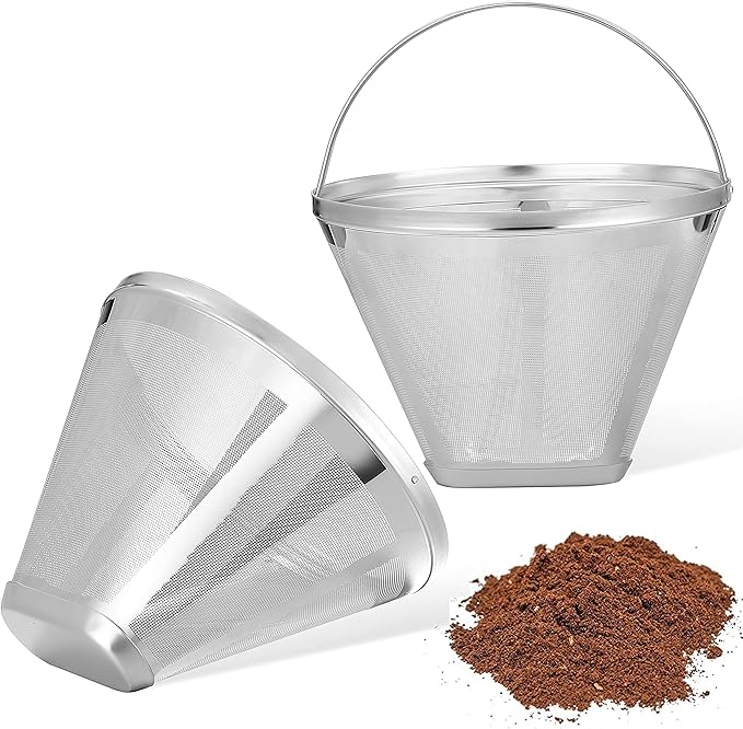 Reusable #4 Cone Coffee Filters for Ninja Dual Brew Pro Coffee Makers,Compatible with Ninja CFP301 CFP201,8-12 Cup Stainless Steel Basket