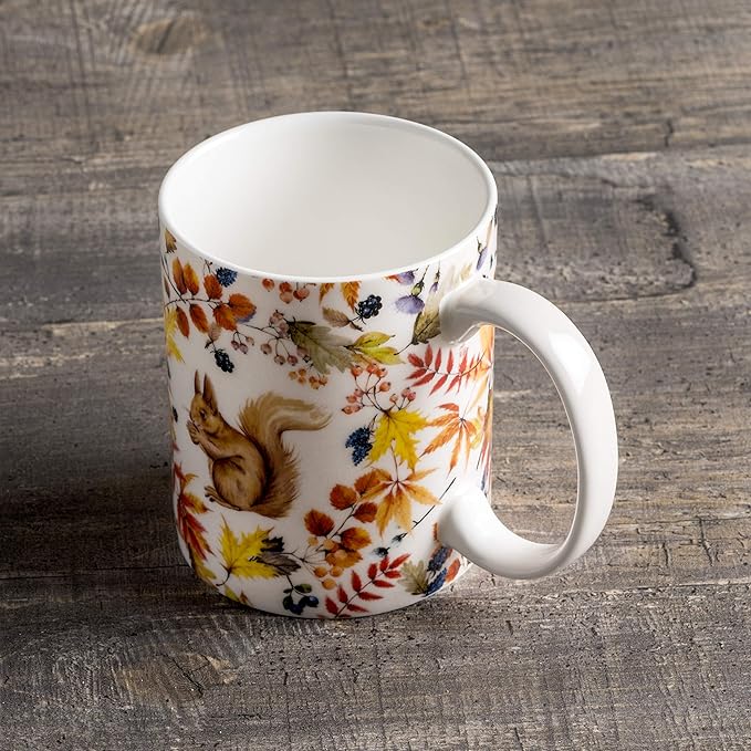 Maison d' Hermine Coffee Mug with Handles Fine Bone China Mugs Pack of One Tea Cups for Hot Beverages Cappuccino Latte Home Restaurant Office Perfect for Gift (Sous-Bois - Foret, 15 Ounce)