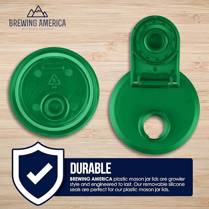 Brewing America Mason Jar Drinking Cup Pint and Half Drinking Lid and Azure 24oz Jar (1, Tractor Green)