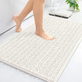 Arotive Luxury Chenille Bathroom Rug Mat, Extra Soft Thick Absorbent Shaggy Bath Rugs, Non-Slip Machine Wash Dry, Plush Bath Mats for Bathroom, Shower and Tub, 34x21, Ivory