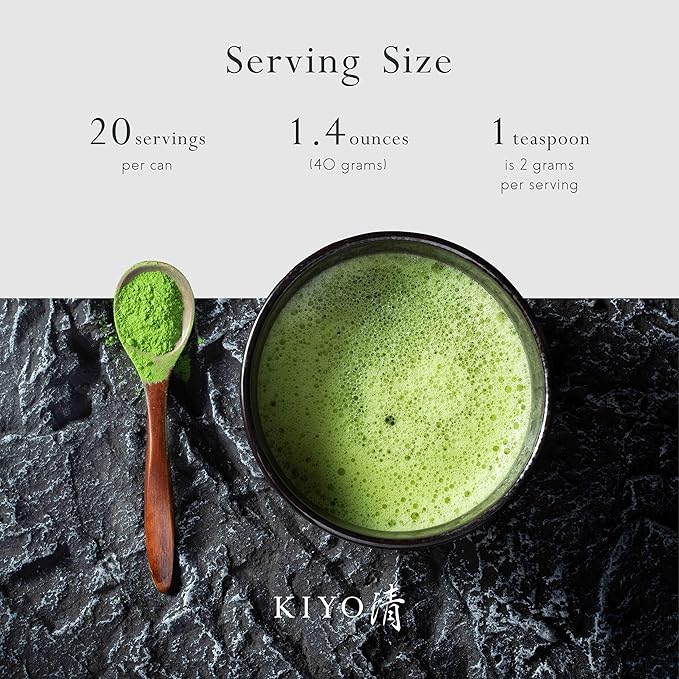Kiyo Matcha Imperial Grade Tenryu Ceremonial Uji Matcha - Pure Japanese First Harvest Ceremonial Grade Matcha Green Tea Powder from Uji, Japan (40g/1.41oz)