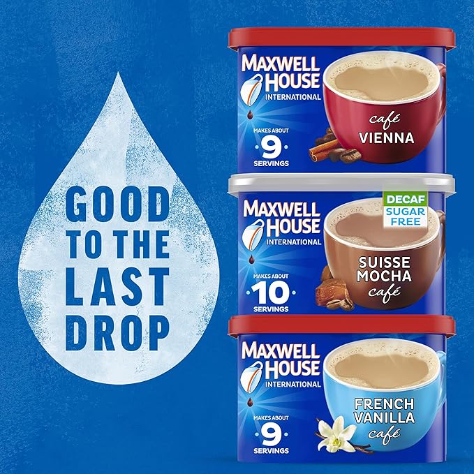 Maxwell House International Vienna Café-Style Instant Coffee Beverage Mix, 9 oz. Canister