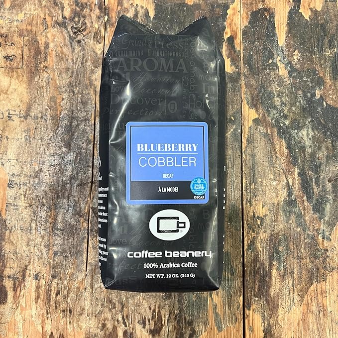 Blueberry Cobbler Flavored Coffee SWP Decaf, Specialty Arabica Coffee, Medium Roast, 12 ounce, Automatic Drip (Ground)