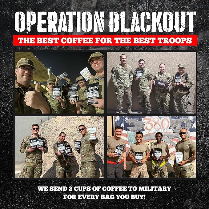 Blackout Coffee Pitch Black Espresso Ground Coffee – Extra Dark Roast, European-Style, Bold & Aromatic – Freshly Roasted 12oz Bag, American Made