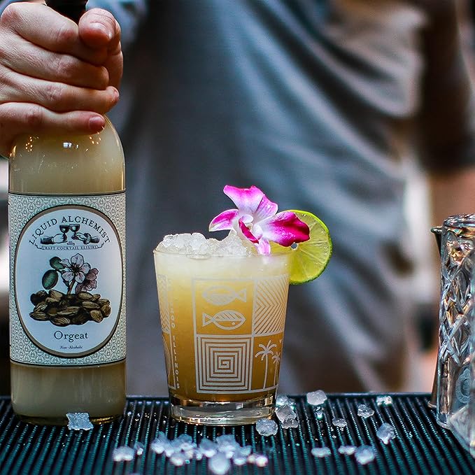 Liquid Alchemist Orgeat Syrup for Cocktails - Real Ingredients Make Our Almond Syrup the Perfect Mai Tai Mix - Non-GMO, Gluten Free & Vegan (12 oz)