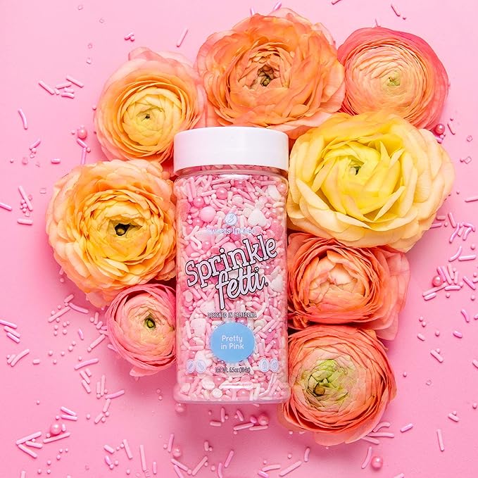 Sweets Indeed Sprinkles Heart Edible Mix Perfect for Cake Decorations Baking Ice Cream Cookies Cupcake Topper 4 ounces