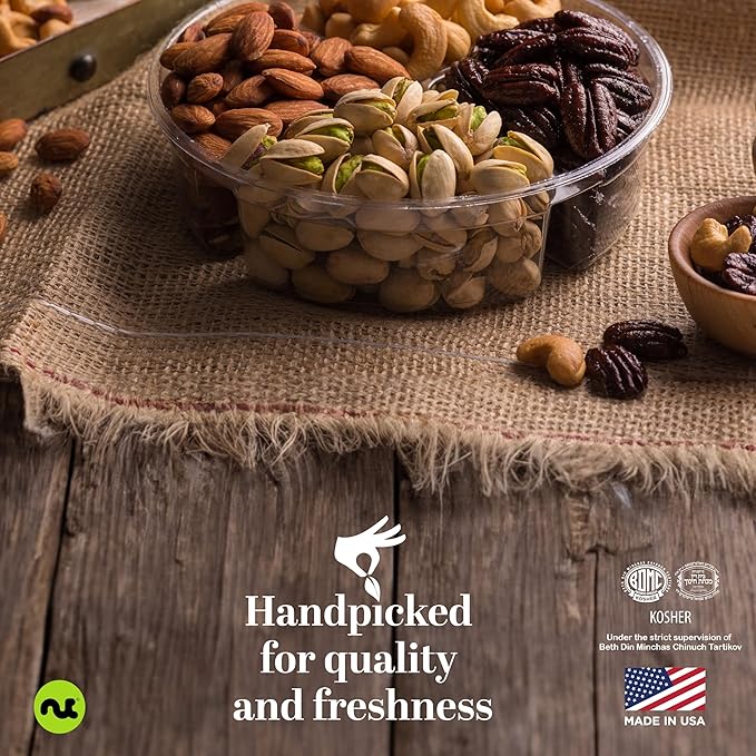 NUT CRAVINGS - Thanksgiving Mixed Nuts Gift Basket in Black Gold Box (4 Assortments) Holiday Xmas Christmas Food Arrangement, Healthy Snack Care Package, Food Assortments