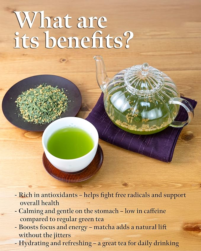 SUMIRE Japanese Genmaicha Brown Rice Green Tea, matcha Blend, Nutty Flavor