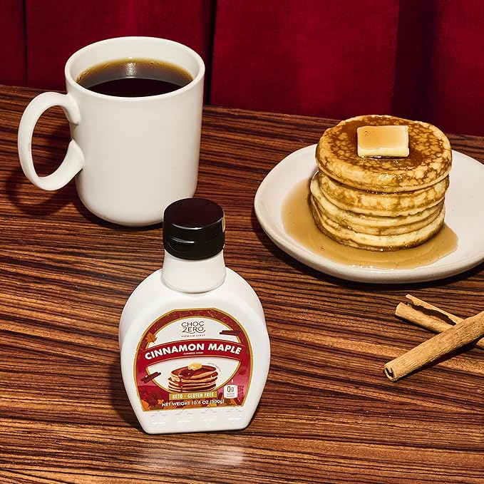 ChocZero Cinnamon Maple Syrup – Sugar-Free, Keto Friendly, High Fiber, Monk Fruit Sweetened, Low Carb, Gluten-Free, Vegan – 10.5oz