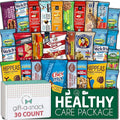 Gift A Snack - Thanksgiving, Holiday, Christmas Stocking Stuffer Healthy Snack Box Care Package + Greeting Card (30 Count) Birthday Treats Gift Basket, Nutritious Granola Breakfast Bars