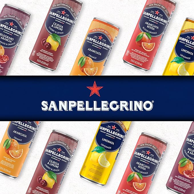 Sanpellegrino Italian Sparkling Drink Pompelmo, Sparkling Grapefruit Beverage, 24 Pack Of Cans