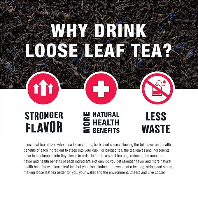 Tiesta Tea - Passion Berry Jolt, Loose Leaf, Raspberry Passion Fruit Black Tea, Premium Blend, Caffeinated Black, Make Hot or Iced Brews Up to 200 Cups, 16oz Resealable Bulk Pouch