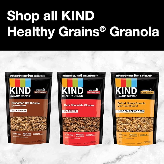 KIND Healthy Grains Granola, Peanut Butter Clusters, Healthy Snacks, Gluten Free, 100% Whole Grains, 10g Protein, 11oz, 1 Count