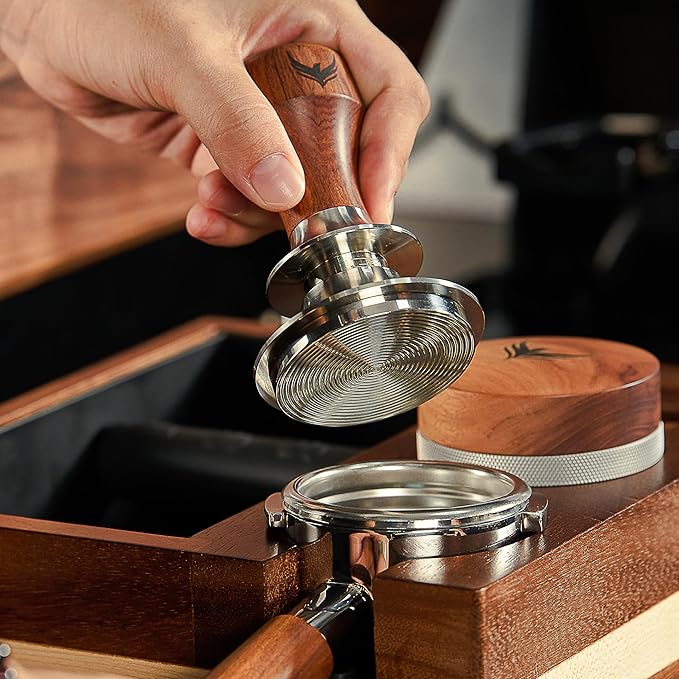 Gaggia Espresso Machine Accessories Kit: 58mm Bottomless Portafilter, Wooden 30lb Tamper, Distribution Tool, WDT Stirrer, Dosing Funnel & Puck Screen - Perfect for Gaggia Classic Models