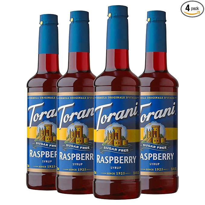 Torani Sugar Free Syrup, Raspberry, 25.4 Ounce (Pack of 4)
